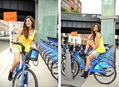 lifestyle model riding and sitting on bike