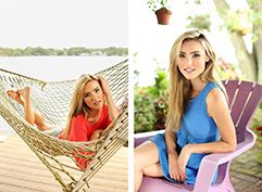 lifestyle model resting on hammock